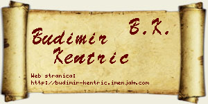 Budimir Kentrić vizit kartica
